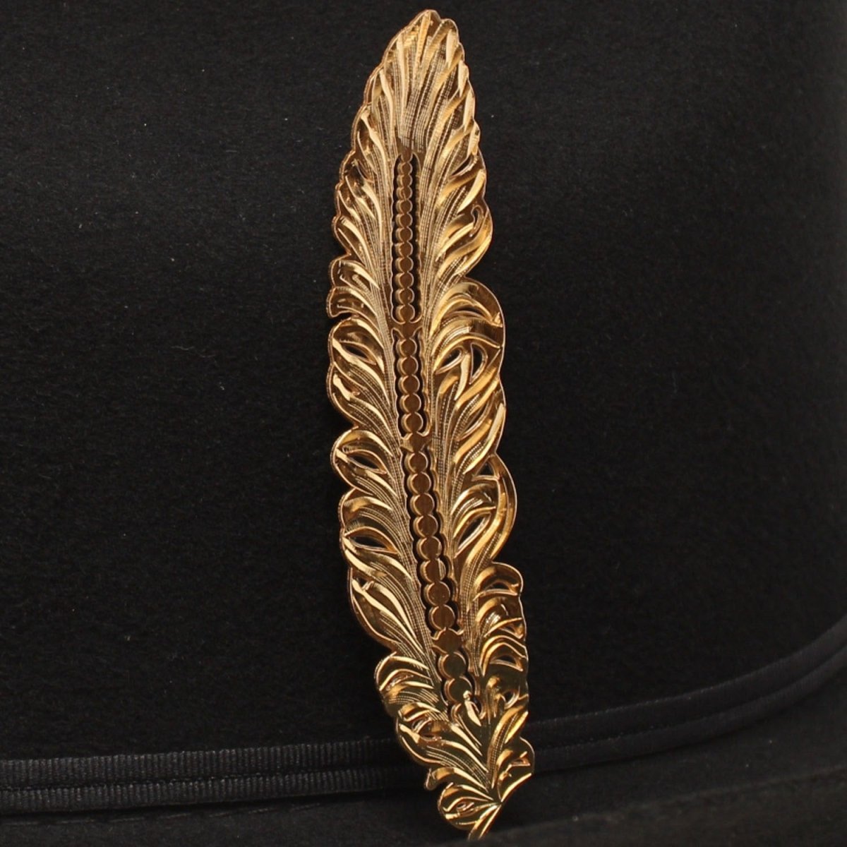 Pluma de Plata y Oro para Texana o Sombrero Vaquero - El General