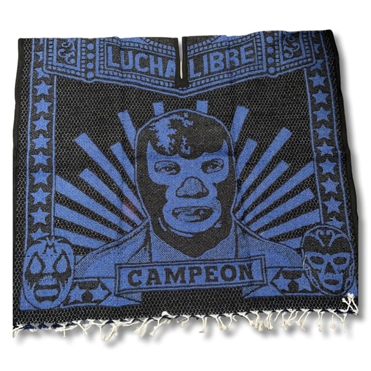 Poncho con Lucha Libre Bordado Doble Vista Artesanal imp-73131 - ImporMexico