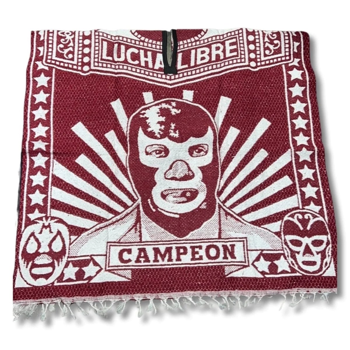 Poncho con Lucha Libre Bordado Doble Vista Artesanal imp-73131 - ImporMexico