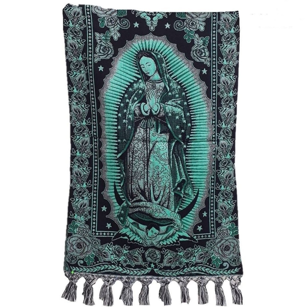 Rebozo Tradicional Mexicano con Imagen de la Virgencita IMP-73405 - Caballo Bronco