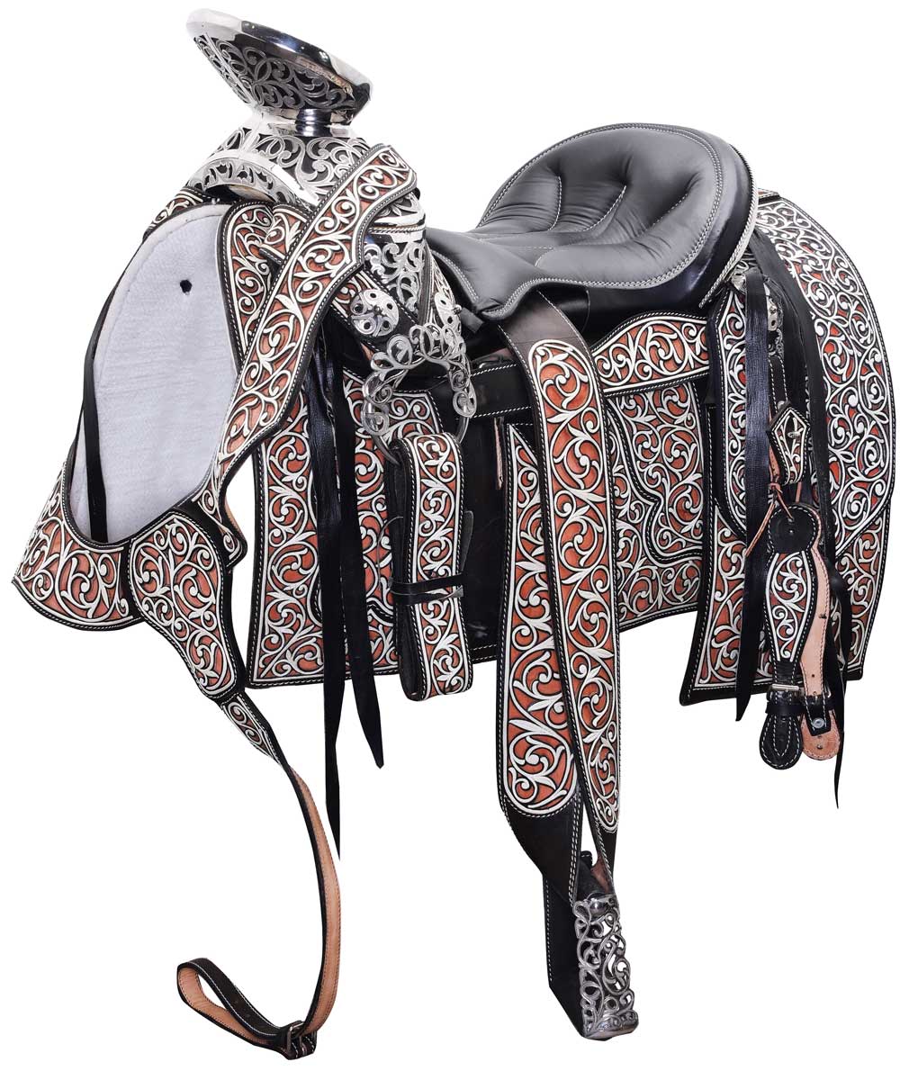 Silla de Montar Charra Calada Fina con Herraje Mexicana Modelo WD-1050 - caballobronco.com