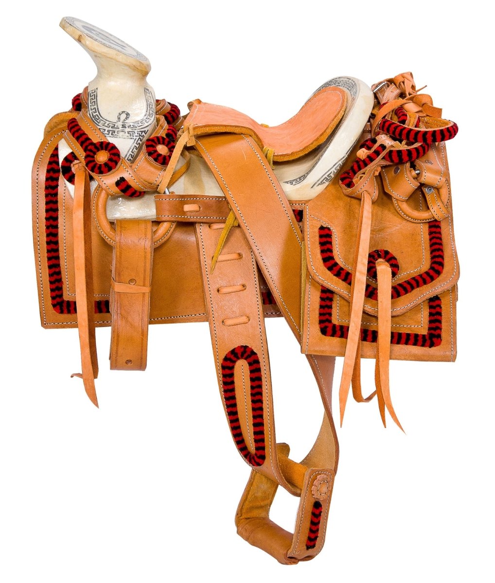 Silla de Montar Charra Chomiteada para Pony Color Natural WD-1051 - White Diamonds Boots