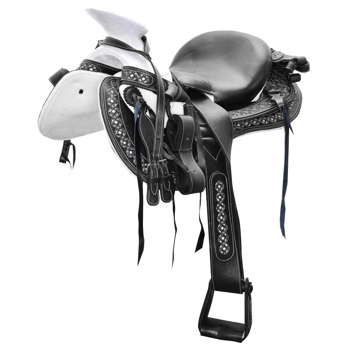 Silla de Montar Charra Cola de Pato Mexicana WD-1071 - White Diamonds Boots