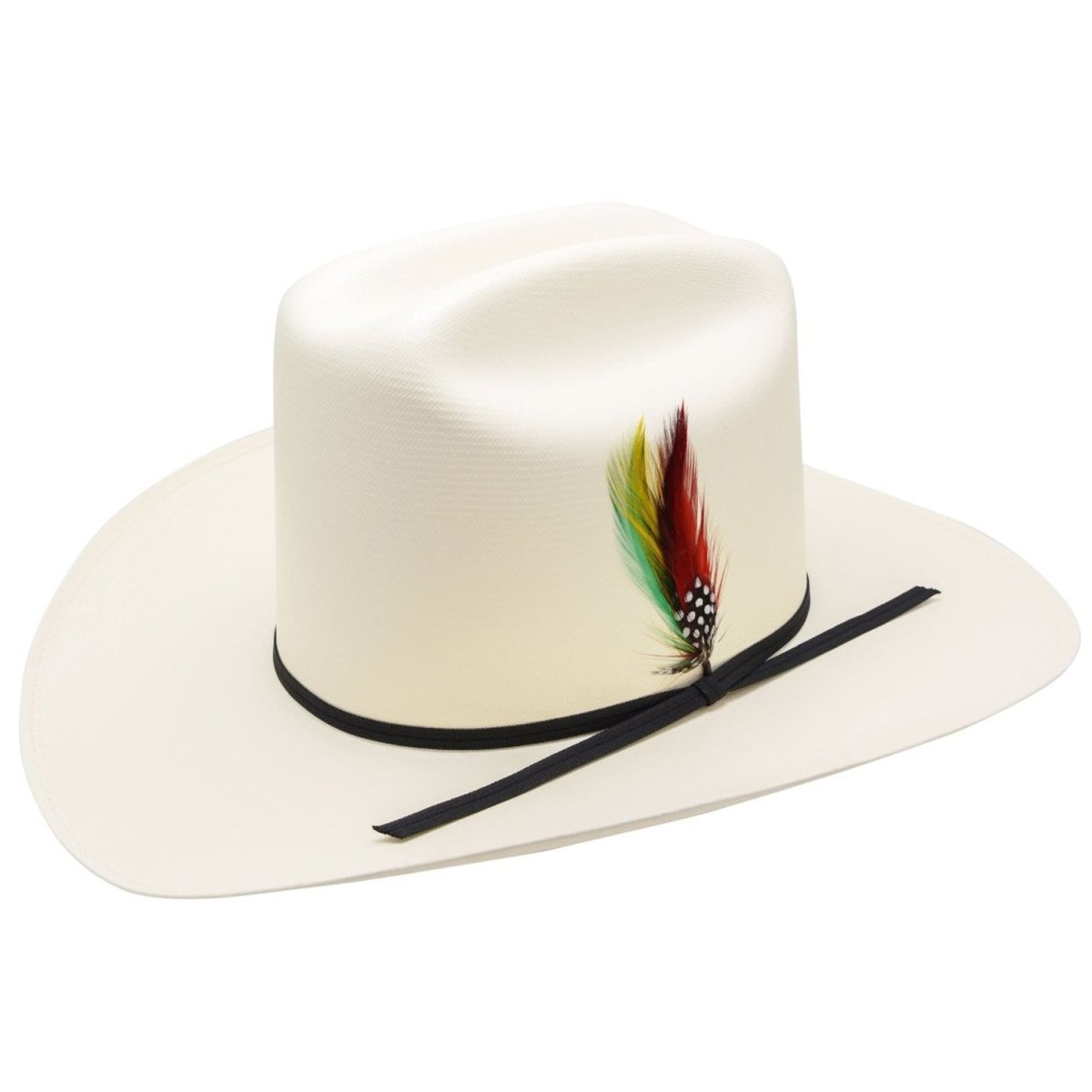 Sombrero Calidad 10,000X en Horma Los Dos Carnales Copa Alta con Plumas WD-10K2C - White Diamonds Boots