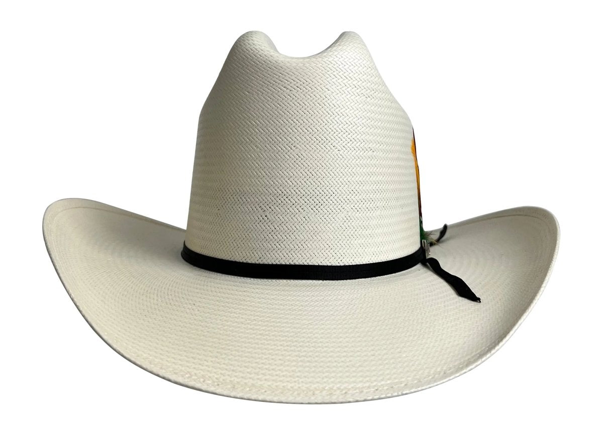 Sombrero Cuernos Chuecos 100X Horma Durango con Plumas - Cuernos Chuecos