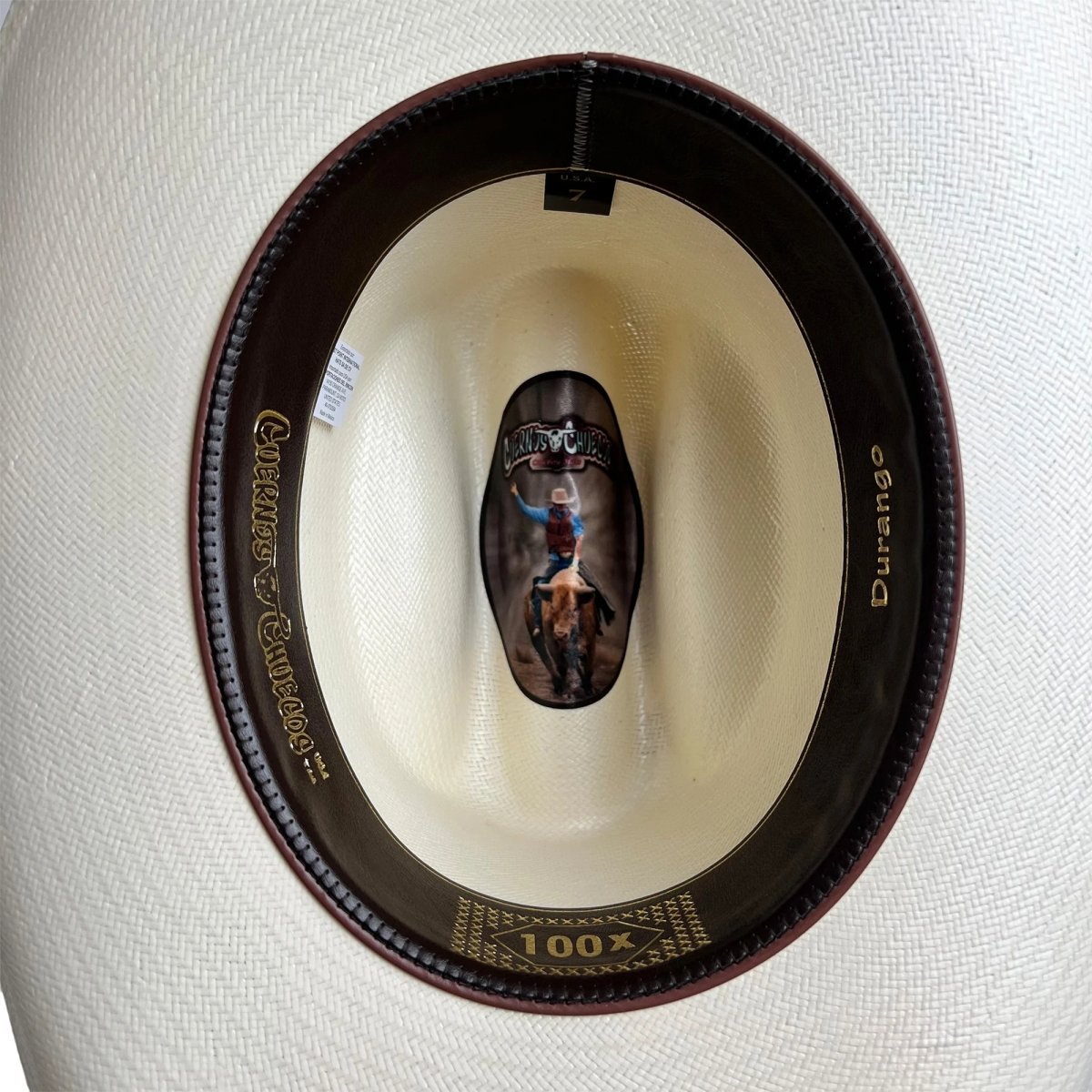 Sombrero Cuernos Chuecos 100X Horma Durango con Plumas - Cuernos Chuecos