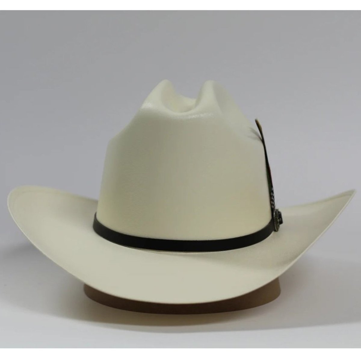 Sombrero Cuernos Chuecos 5,000X Estilo El Fantasma con Plumas - Cuernos Chuecos