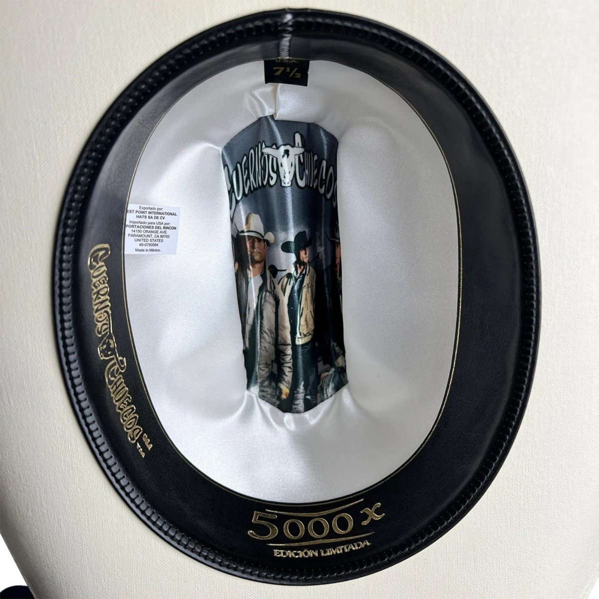 Sombrero Cuernos Chuecos 5,000X Estilo El Fantasma con Plumas - Cuernos Chuecos