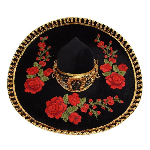 Sombrero de Charro de Gala Bordado con Flores para Mujer imp-71235N - Impormexico