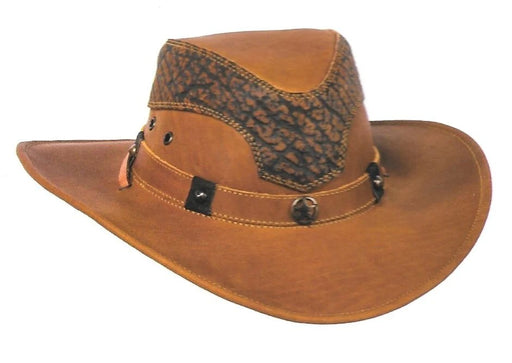 Sombrero de Piel Original Color Cognac con Cuello de Toro TOM-7109 - Tombstone