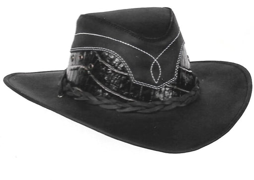 Sombrero de Piel Original Color Negro y Cocodrilo Stone Hats TOM-7106 - Tombstone