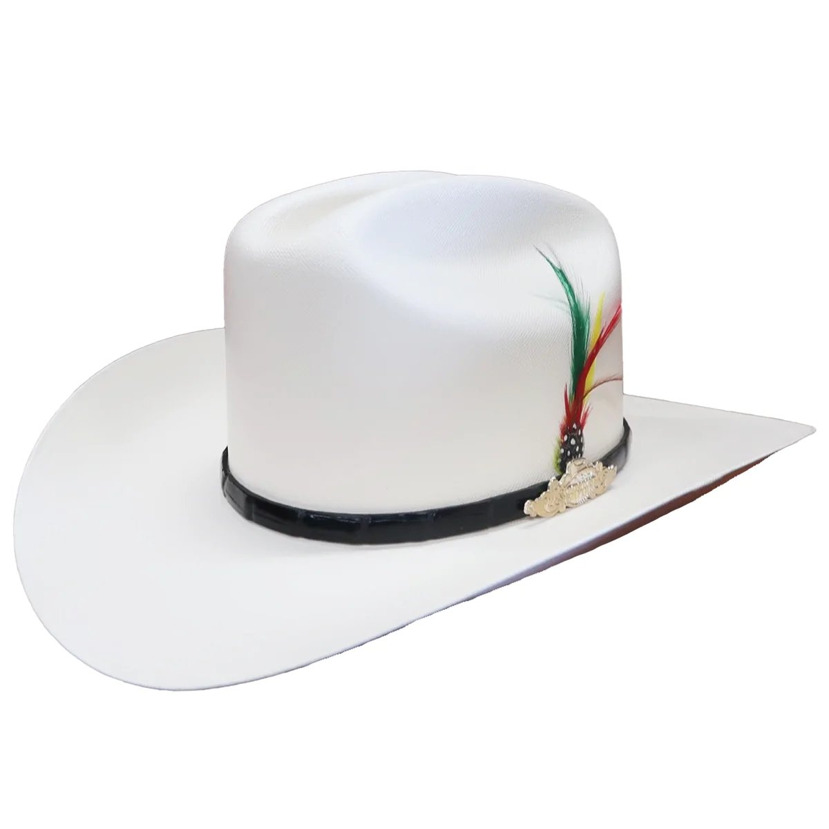 Sombrero Tombstone 10,000X Horma Sinaloa con Plumas Ala 3 1/2" TOM-10KXC3 - Tombstone