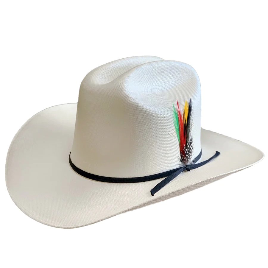 Sombrero Tombstone 1,000X Estilo El Fantasma con Plumas Ala 4" con Liston Negro - Tombstone