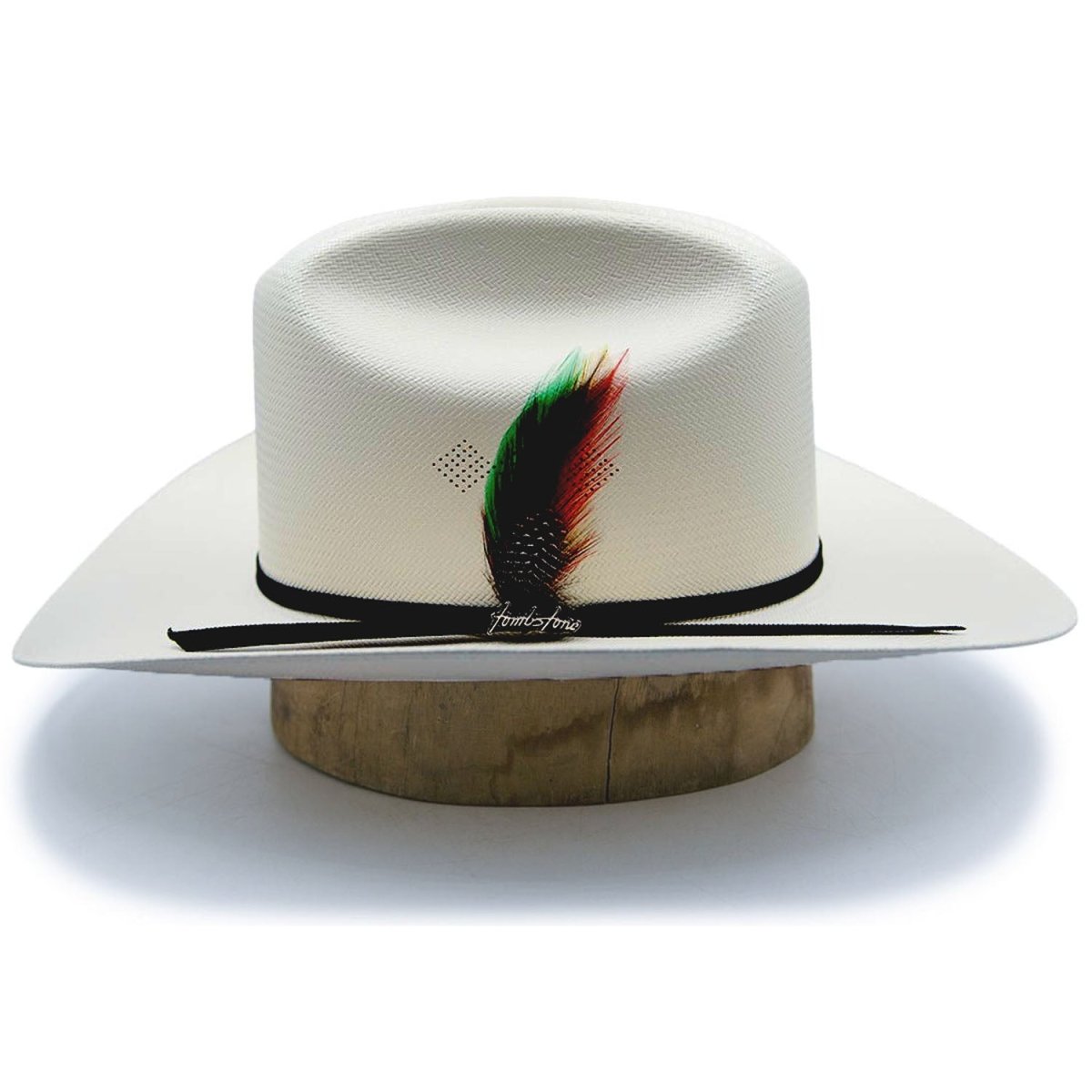Sombrero Tombstone 100X Estilo Sinaloa con Plumas Ala 3" - Tombstone