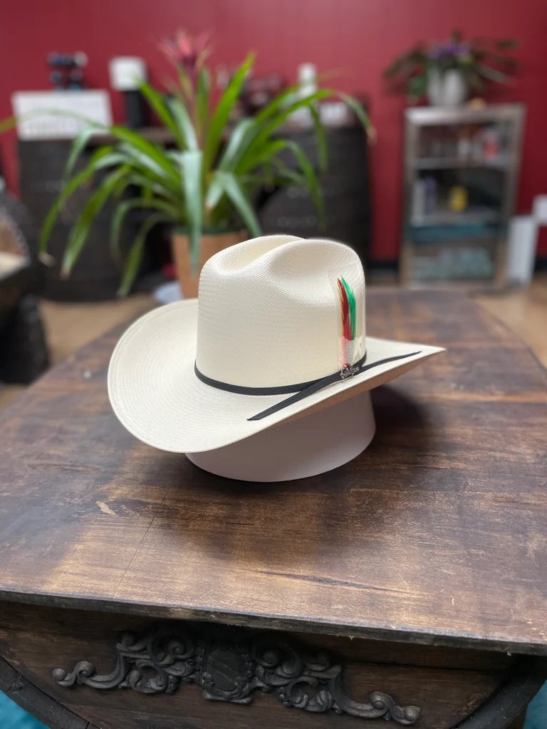 Sombrero Tombstone 100X Horma Sinaloa con Plumas Ala 3 1/2" - Tombstone