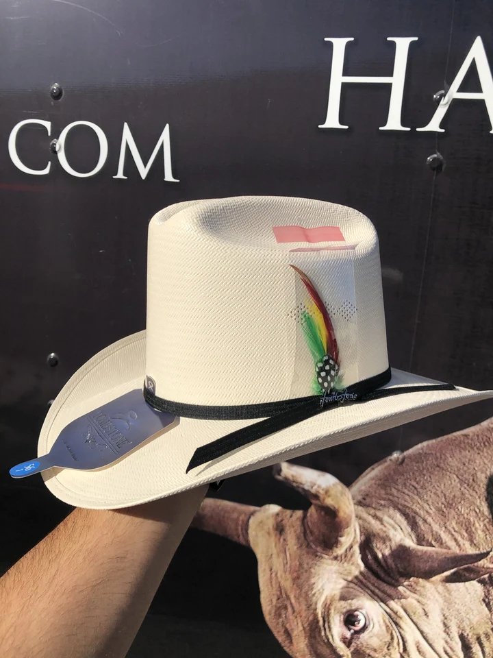 Sombrero Tombstone 30X Los Dos Carnales con Plumas - Tombstone