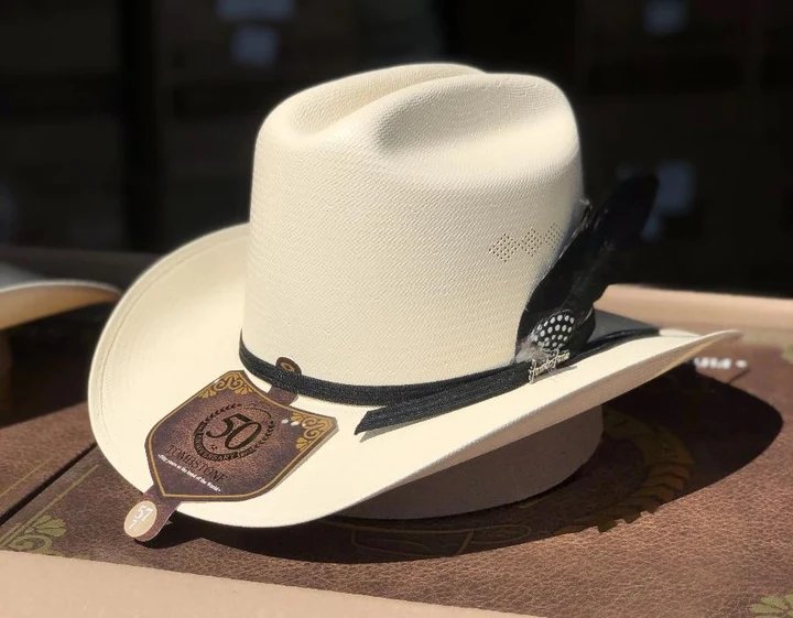 Sombrero Tombstone 30X Los Dos Carnales con Plumas - Tombstone