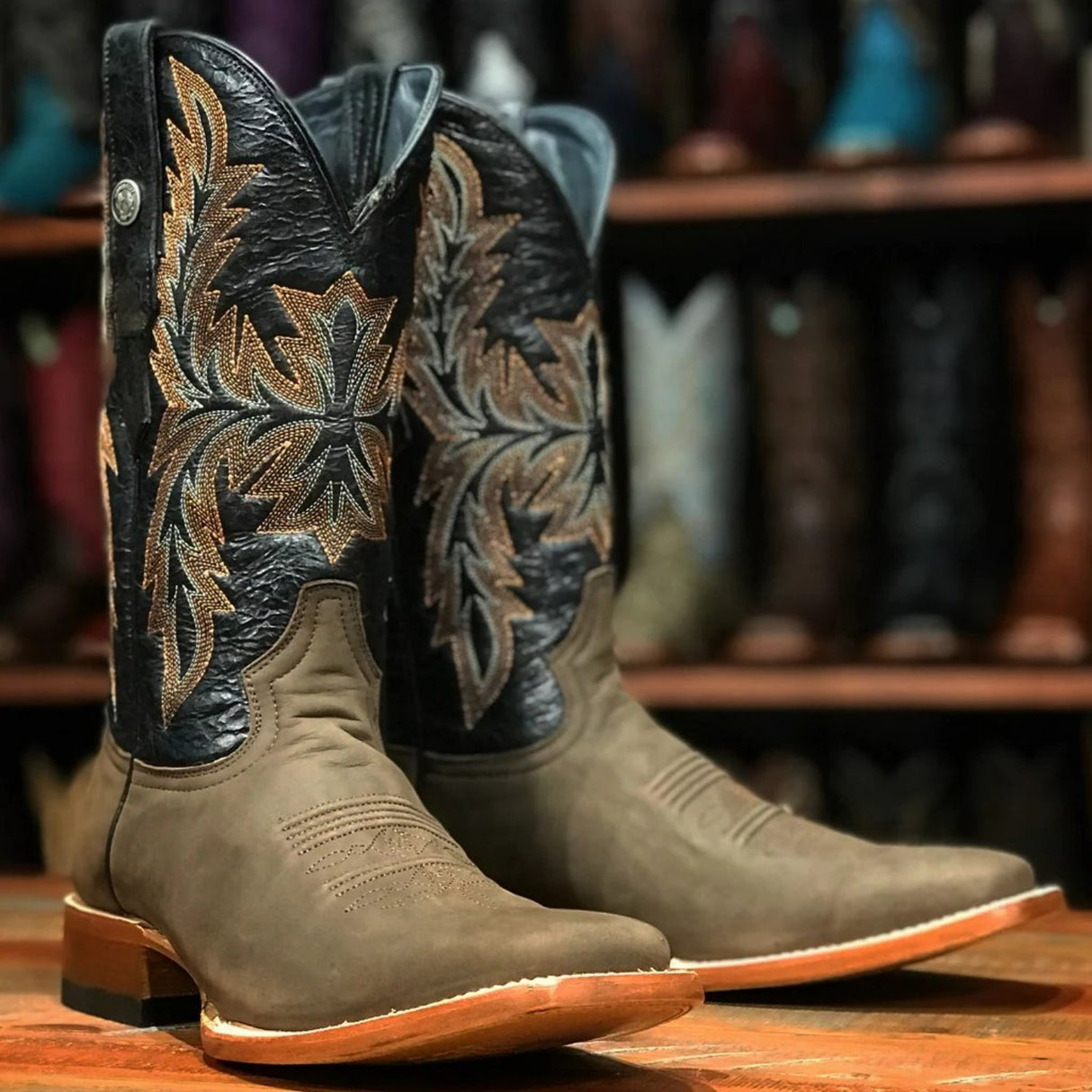 Tanner Mark Men's Andrew Square Toe Leather Boots Chocolate Brown - Tanner Mark Boots