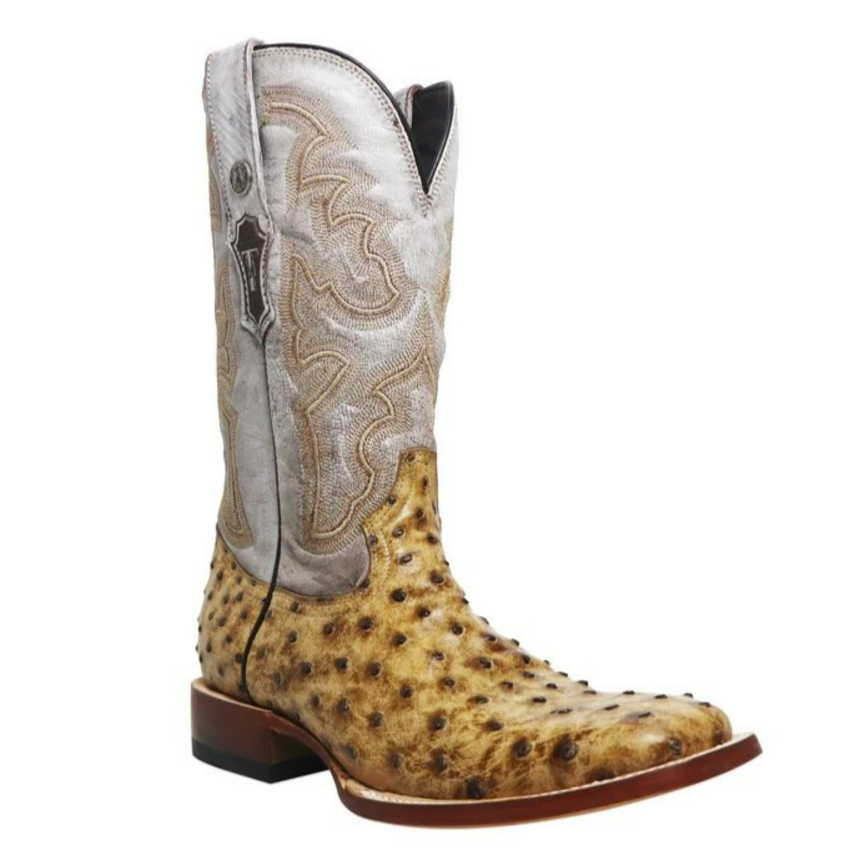 Tanner Mark Men's Dutton Print Ostrich Square Toe Boots Rustic Orix - Tanner Mark Boots