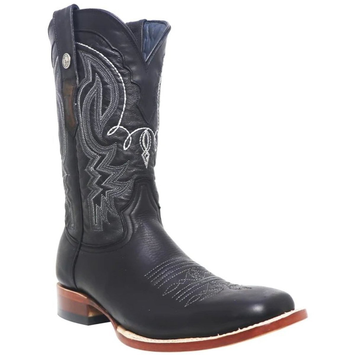 Tanner Mark Men's Fort Stockton Square Toe Leather Boots Black TM201264 - Tanner Mark Boots