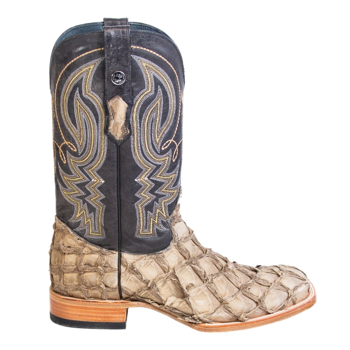 Tanner Mark Men's Genuine Monster Fish Square Toe Boots Bone TMX201321 - Tanner Mark Boots