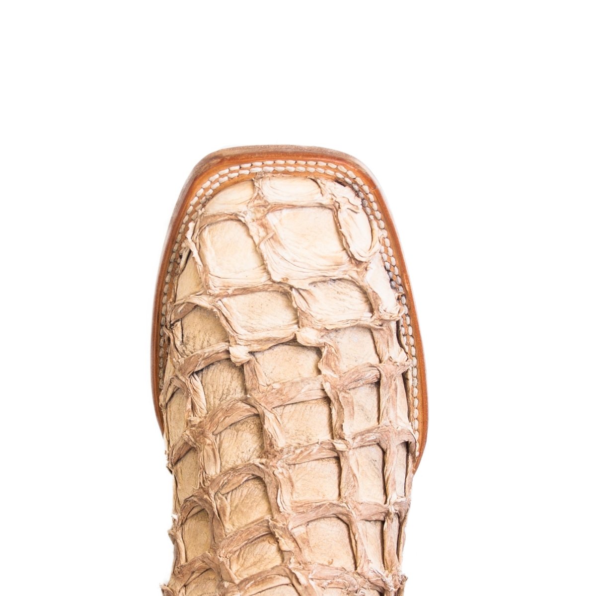 Tanner Mark Men's Genuine Monster Fish Square Toe Boots Bone TMX201332 - Tanner Mark Boots