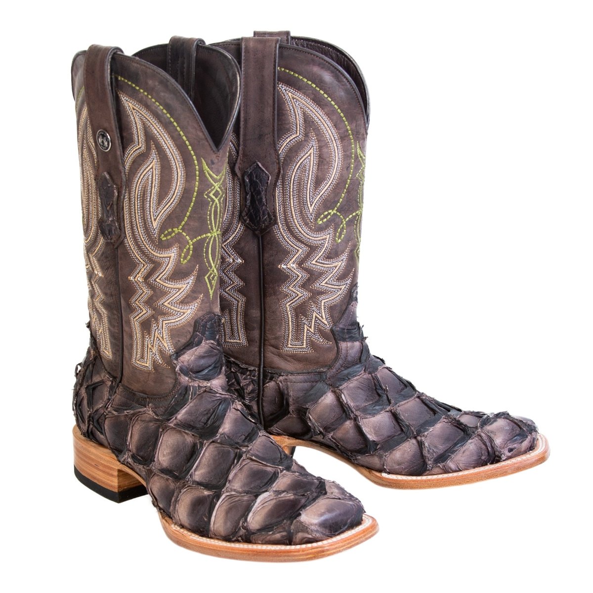 Tanner Mark Men's Genuine Monster Fish Square Toe Boots Chocolate TMX201319 - Tanner Mark Boots