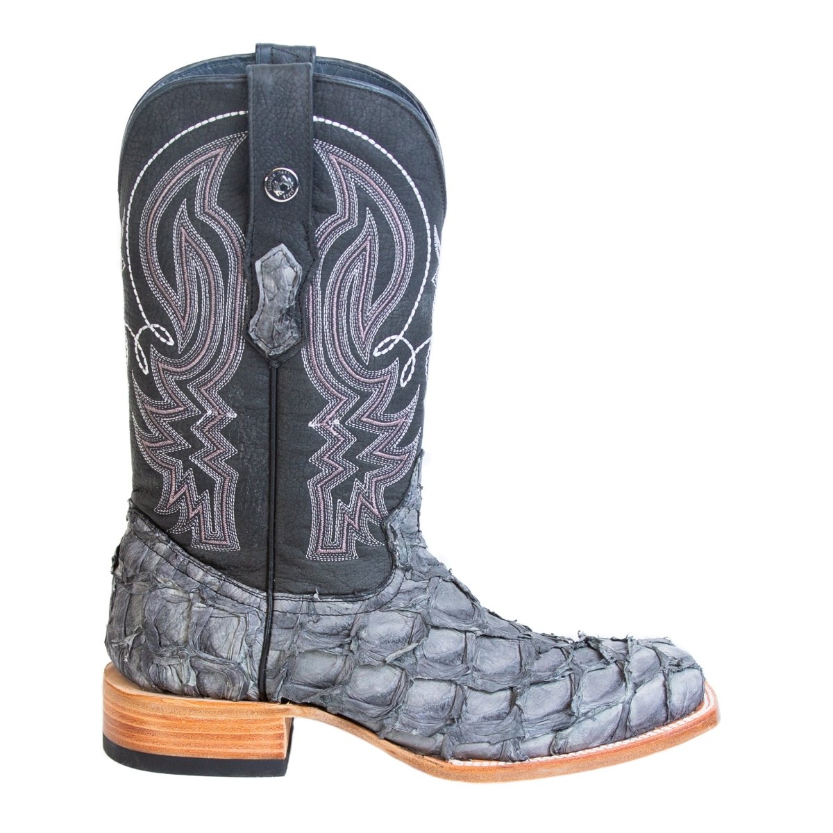 Tanner Mark Men's Genuine Monster Fish Square Toe Boots Grey TMX201333 - Tanner Mark Boots