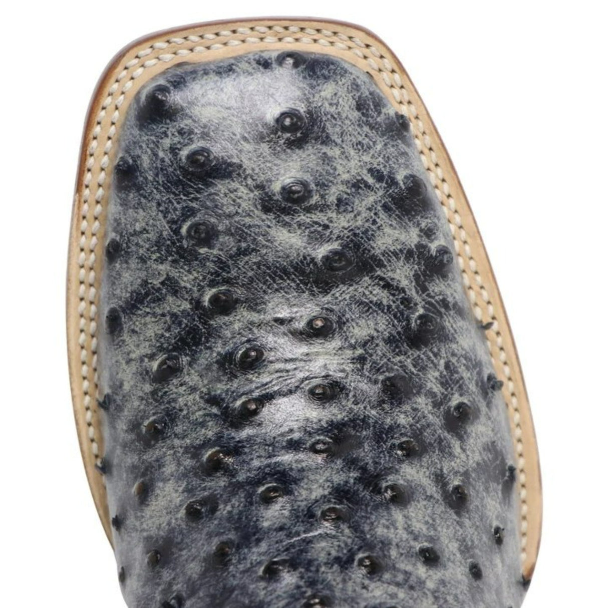 Tanner Mark Men's Guthrie Print Ostrich Square Toe Boots Rustic Black - Tanner Mark Boots