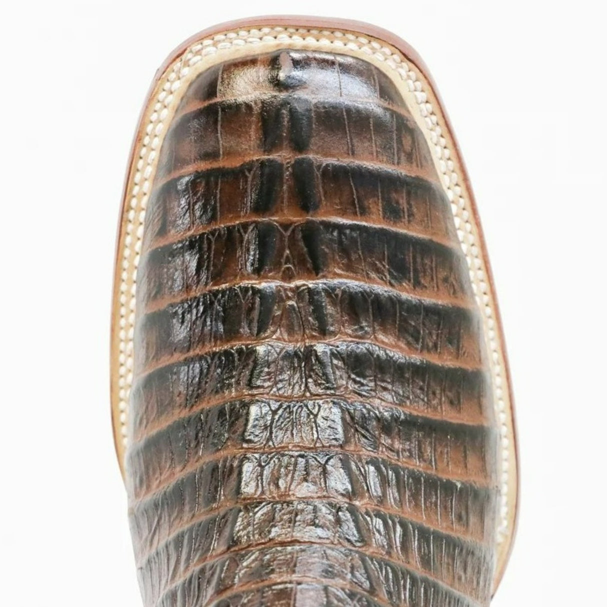 Tanner Mark Men's Marshall Print Caiman Tail Square Toe Boots Brown - Tanner Mark Boots