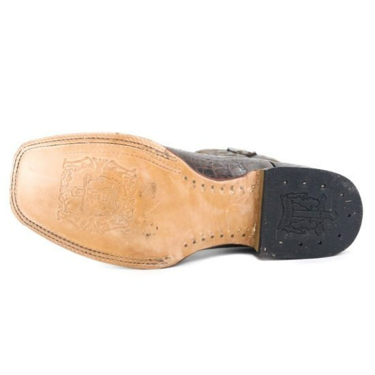 Tanner Mark Men's Print Caiman Hornback Square Toe Boots Brown - Tanner Mark Boots