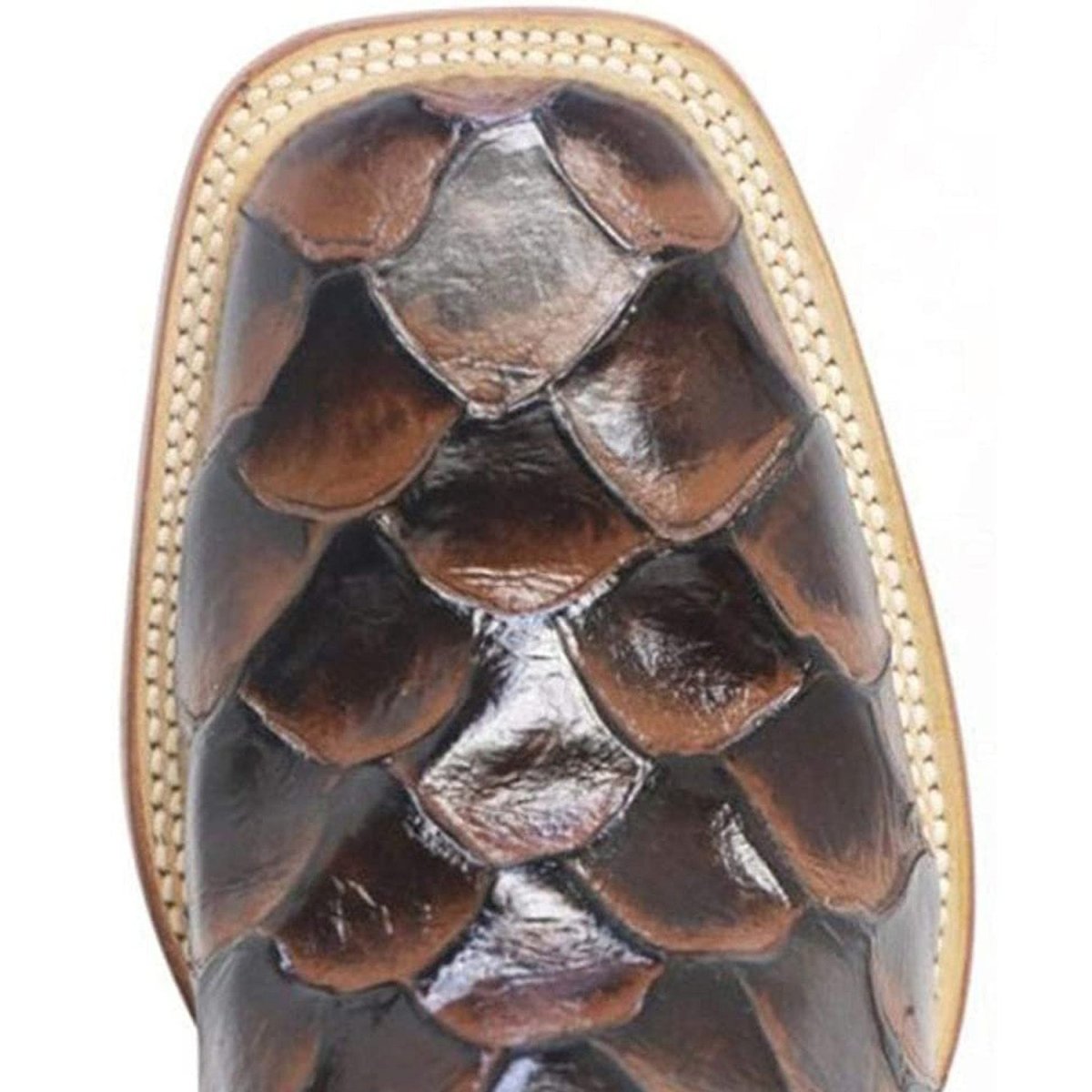 Tanner Mark Men's Print Monster Fish Square Toe Boots Brown - Tanner Mark Boots