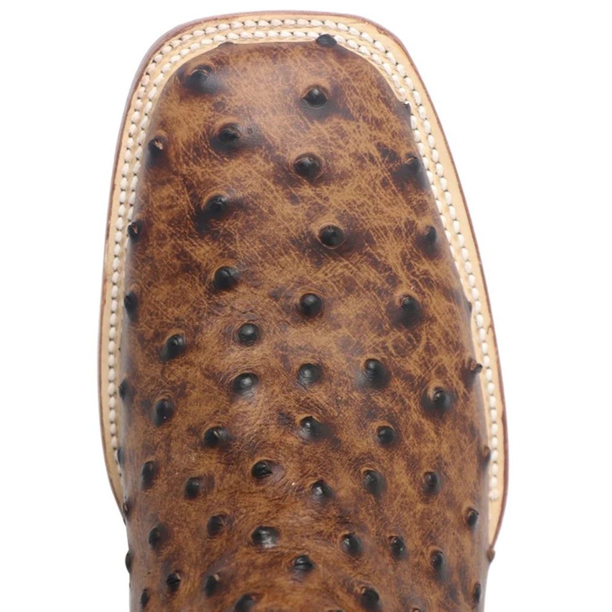 Tanner Mark Men's Van Zandt Print Ostrich Square Toe Boots Cognac - Tanner Mark Boots