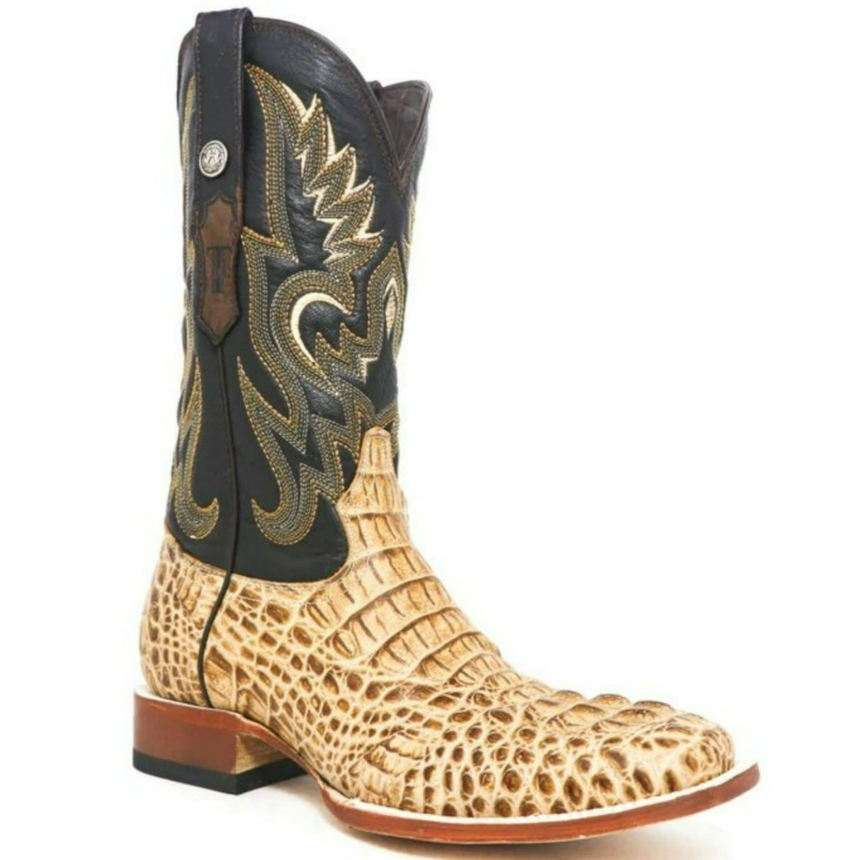 Tanner Mark Men's Vaughn Print Caiman Hornback Square Toe Boots Orix - Tanner Mark Boots