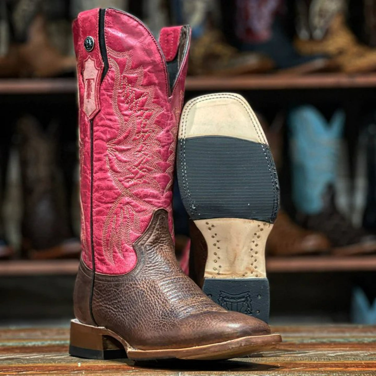 Tanner Mark Women's Leather Square Toe Boots Moka - Tanner Mark Boots