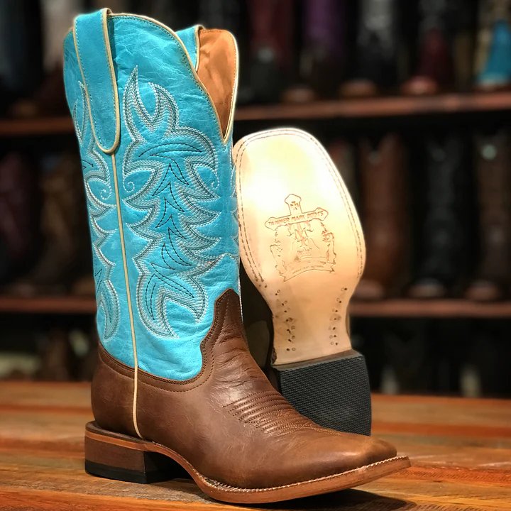 Tanner Mark Women's Ryder Leather Square Toe Boots Honey Brown - Tanner Mark Boots