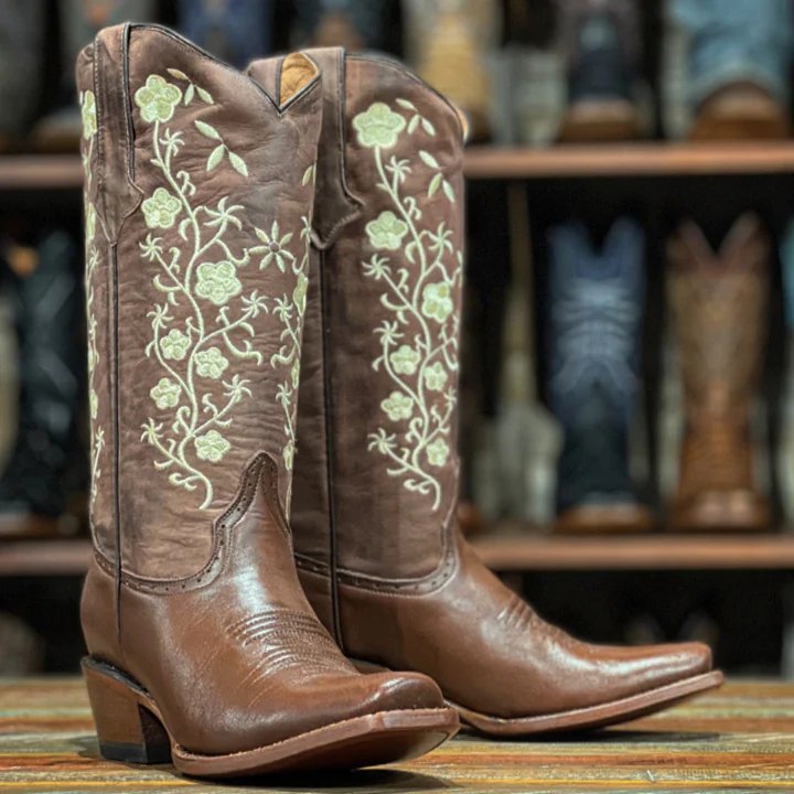 Tanner Mark Women's Turin Coffee Square Toe Leather Boots Choco - Tanner Mark Boots