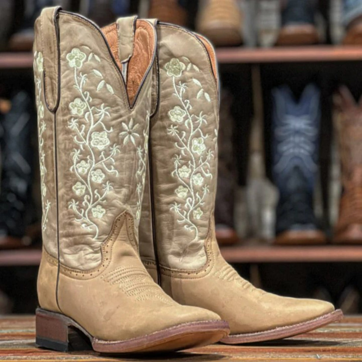 Tanner Mark Women's Turn-In Square Toe Leather Boots Crazy Brown - Tanner Mark Boots