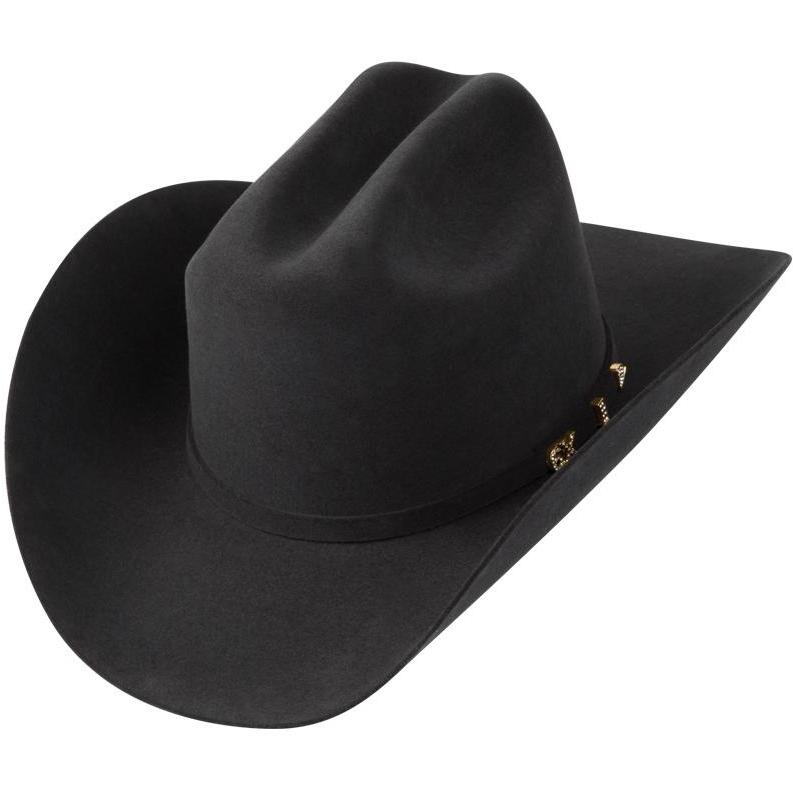 Charcoal Serratelli 6X felt western hat with traditional cattleman crown and premium wool blend