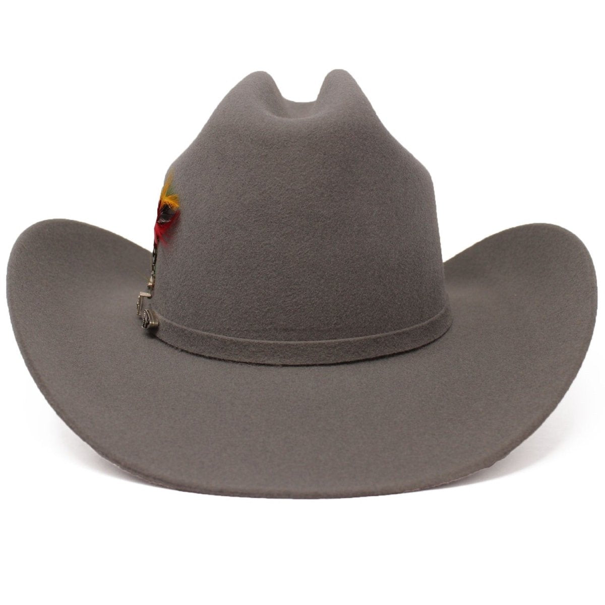 Texana Cuernos Chuecos 6X Estilo Dos Carnales Gris Granito con Plumas - Cuernos Chuecos