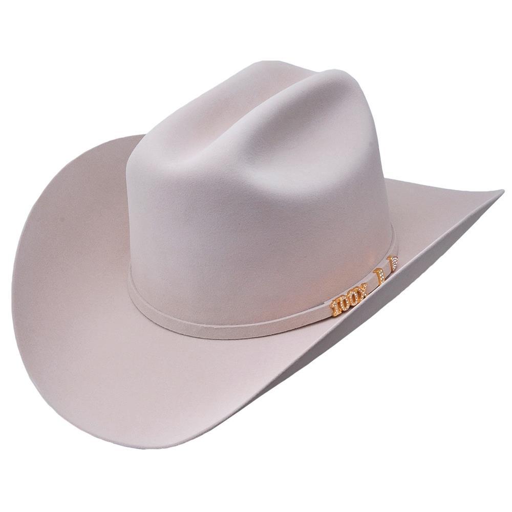 Beige Buck Skin Serratelli 100X felt western hat with traditional cattleman crown and premium wool blend