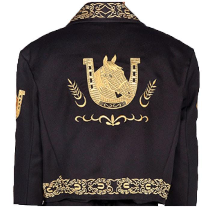 Traje Charro de Gala para Hombre (TODO INCLUIDO) Negro y Oro imp-72176C - Impormexico
