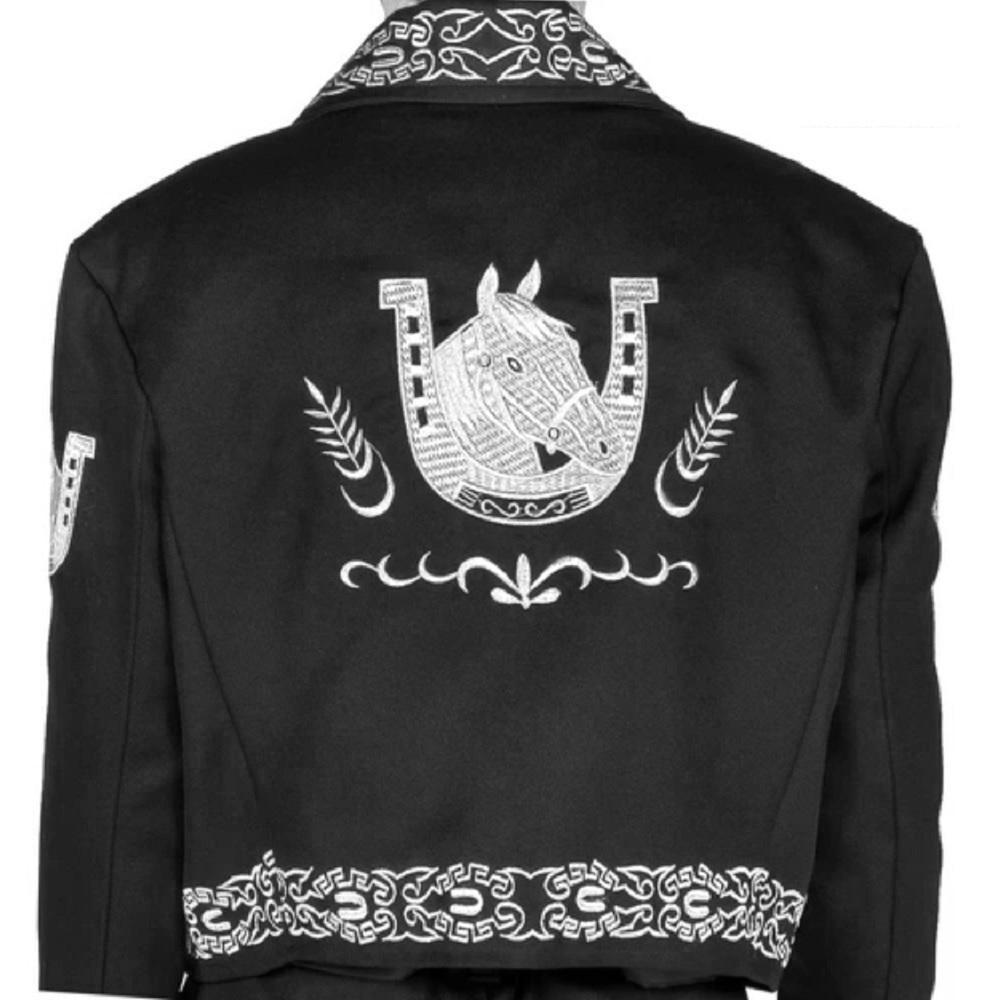Traje Charro de Gala para Hombre (TODO INCLUIDO) Negro y Plata imp-72175C - Impormexico