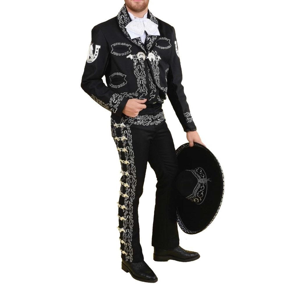 Traje Charro de Gala para Hombre (TODO INCLUIDO) Negro y Plata imp-72175C - Impormexico