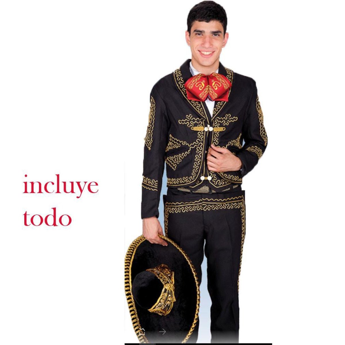 Traje de Charro para Hombre (TODO INCLUIDO) Negro con Oro IMP-72141 - Impormexico