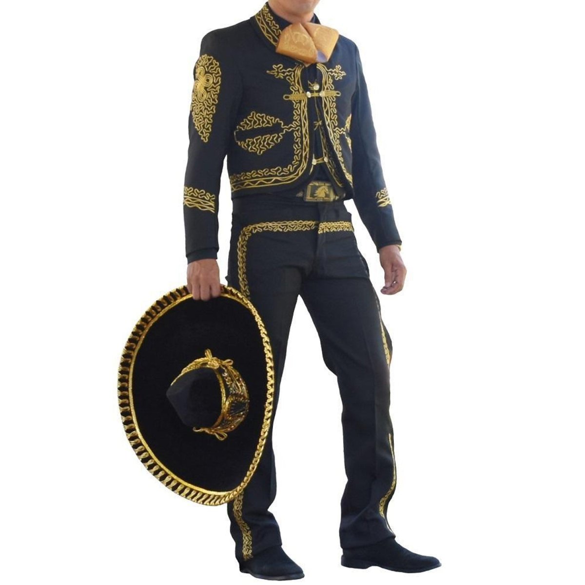 Traje de Charro para Hombre (TODO INCLUIDO) Negro con Oro IMP-72141 - Impormexico
