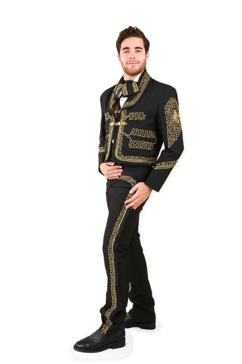 Traje de Charro para Hombre (TODO INCLUIDO) Negro con Oro IMP-72141 - Impormexico