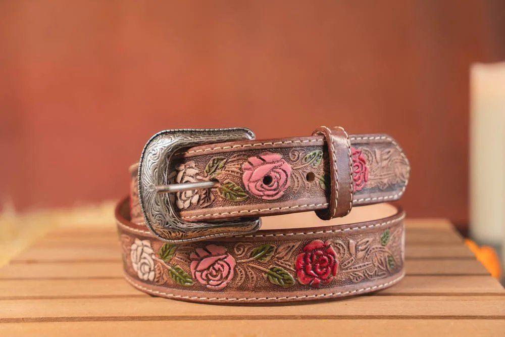 Women Genuine Leather Belt (Removable Buckle) - Cinto de Cuero Cincelado IMP-10832 - ImporMexico