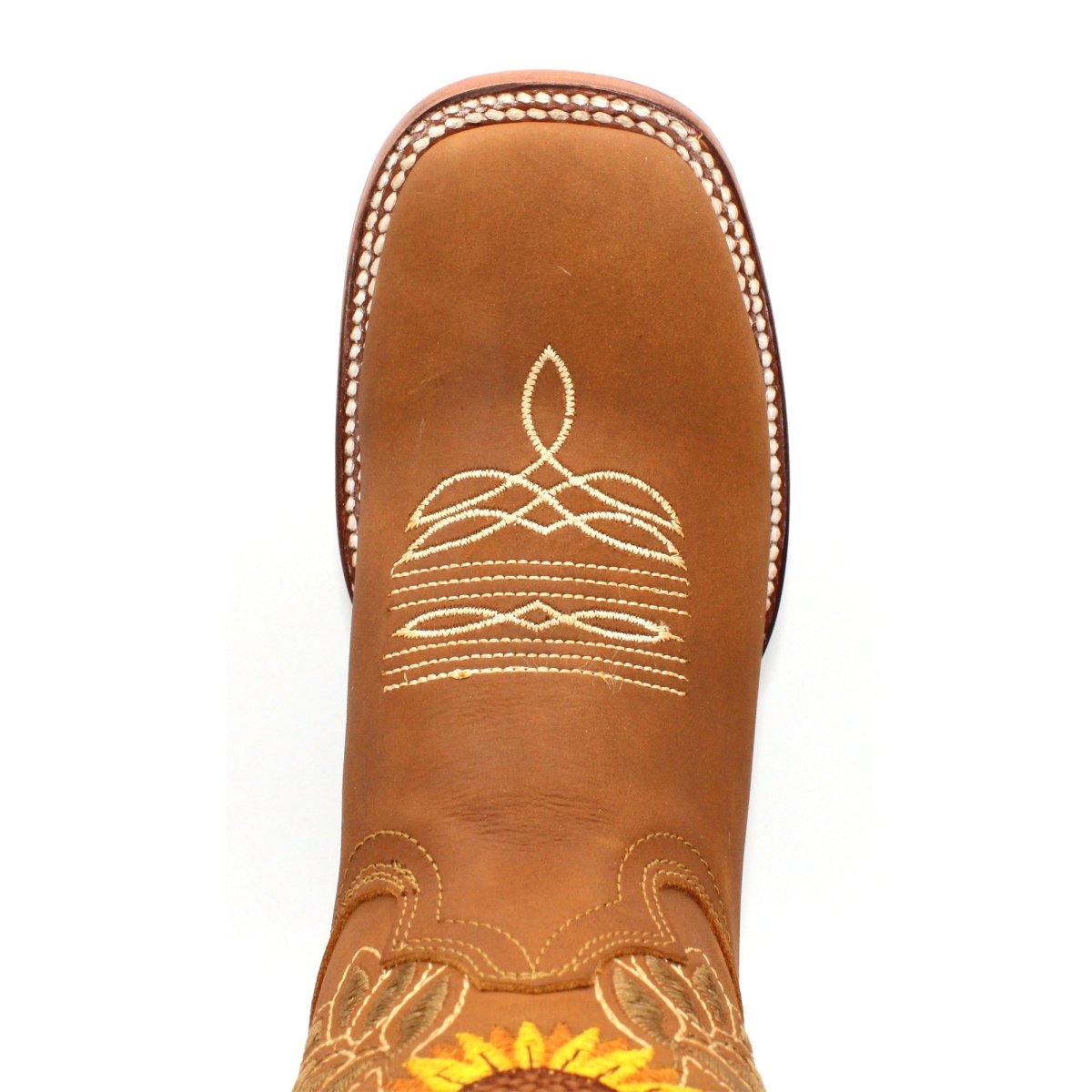 Women's Square Toe Leather Boots Honey H60131 - Hooch Boots