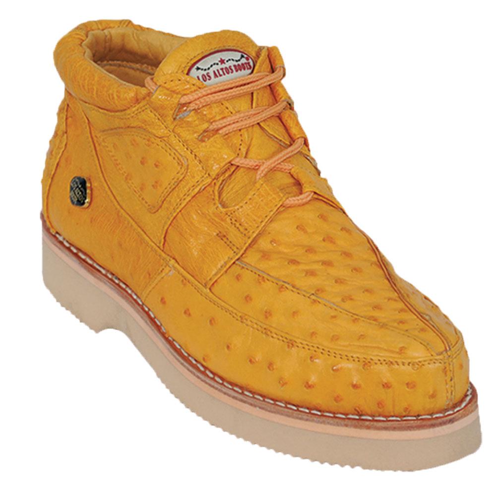 Casual Full Ostrich Shoe Buttercup Color - Los Altos Boots Side View